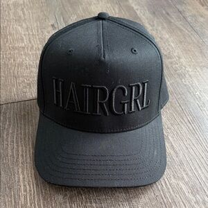 Black 'HAIRGRL' Embroidered Baseball Cap